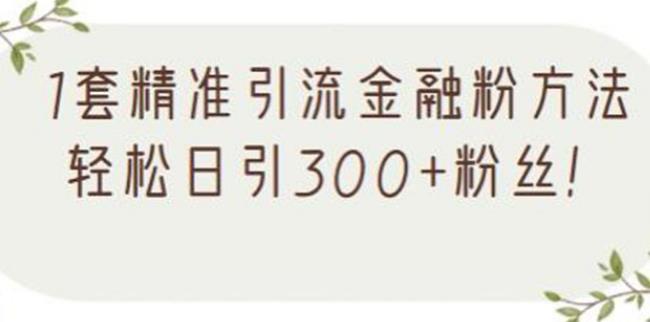 【副业2622期】金融粉引流推广方法，精准引流每日300+（视频教程）