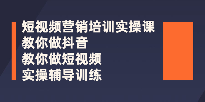 抖音短视频运营全攻略：短视频营销培训实操课（全套视频）